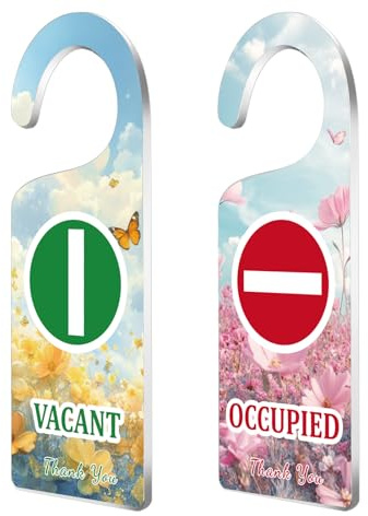 CHGCRAFT 2 paquet de Cintres de Porte en Forme de Fleurs Panneau de Porte Occupé et Vacant Cintre en Acrylique Gravé pour Bureaux Sessions et Réunions en Ligne Bureaux à Domicile Enregistrement de Cou