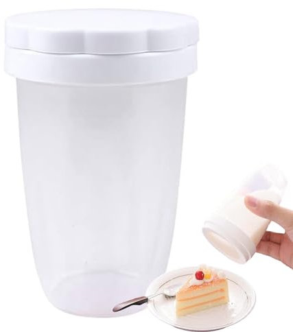 Generisch Spargitore per farina, spolverare, colino per zucchero a velo – Colino per farina, spargitore a velo con coperchio, a maglia fine, in polvere per lievito, amido di mais, farina di caffè