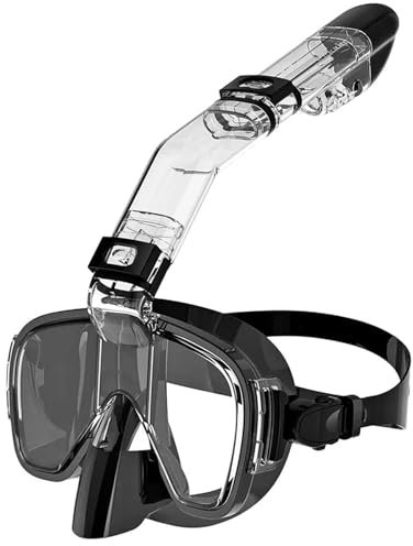 Dykmasker Undervattensnorkling Halvt ansikte Barn Simmask Set Scuba Diving Respirator Masker Anti-dimma Simmask(Black,L/XL)