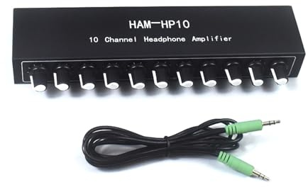 DIEKE HP10 10-vägs stereohörlurar förstärkare för professionell hörselblandning med 1 ingång 10 utgång flera kanaler hem studio mixer