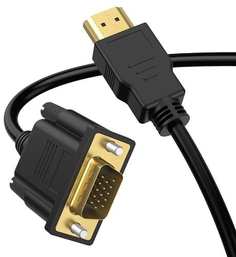 Wanme HDMI to VGA Cable, 1080P@60Hz Uni-Directional HDMI Source to VGA Display Cable (Male to Male) Compatible for Computer, Desktop, Laptop, PC, Monitor, Projector, HDTV, Roku, Xbox, PS5 (3.3FT)