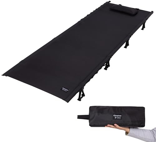 KingCamp Ultralight Folding Camping Cot, Ultra Compact Pack Size 36 × 13cm