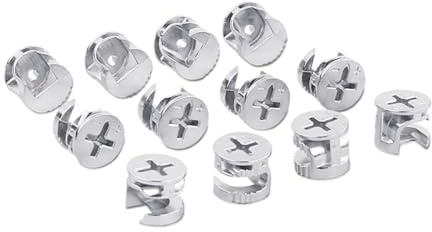 50 piezas de 10/12/15/25 mm grosor, conector tres en uno, rueda excéntrica, herrajes, conectores, for muebles, diámetro tornillo(10mm)
