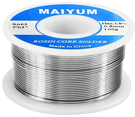 MAIYUM 63-37 Tin Lead Rosin Core Solder Wire for Electrical Soldering (0.8mm 100g)