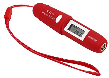 Zerodis Berührungsloses Infrarot-Thermometer, LCD-IR, digitaler Temperaturmessstift für das Kochen von Lebensmitteln, Milch rot