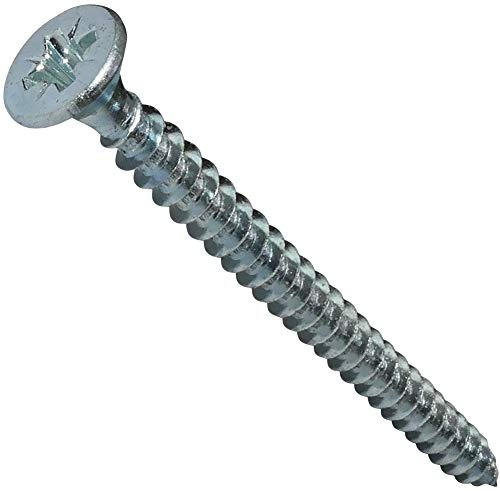 AERZETIX - Juego de 100 - Tornillo para madera - Ø4x55mm - Acero galvanizado - Metal - Cabeza fresada - Huella Cruciforme Pozidriv - Color plata - C44813