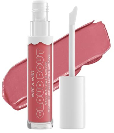 wet n wild, Mousse à Lèvres Cloud Pout Marshmallow, Rouge à Lèvres Liquide Mat, Formule Non Desséchante et Longue Durée, avec Huile d'Argan, Huile d'Avocat et Vitamine E, Marshmallow Madness, Corail