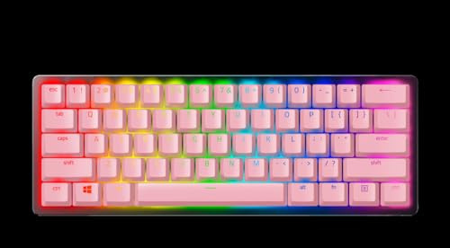Razer PBT Keycap + Coiled Cable Upgrade Set: Durable Doubleshot PBT - Universal Compatibility - Keycap Removal Tool & Stabilizers - Tactically Coiled & Designed - Braided Fiber Cable - Quartz Pink