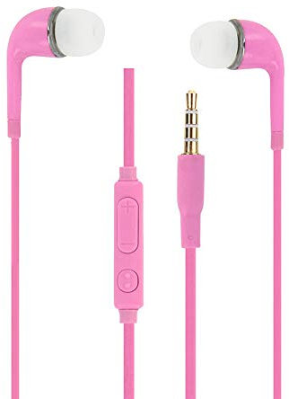 Écouteurs pour Samsung Galaxy A52s 5G Haute Qualité Audio en Silicone Ultra Confort contrôle du Volume et Microphone - Rose