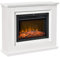 HOMCOM Electric Fireplace Suite with Remote Control, 1kW/2kW Freestanding Fireplace Heater with LED Flame Effect, Overheat Protection, 7-day Programmable Timer