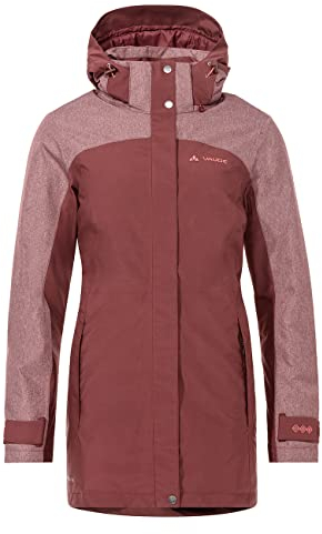 VAUDE Skomer II Winterparka Damen – Winterjacke Damen wasserdicht, winddicht & atmungsaktiv, wattierte Outdoorjacke Damen mit PrimaLoft Isolierung & Eco Finish – in Rot, Größe: 42