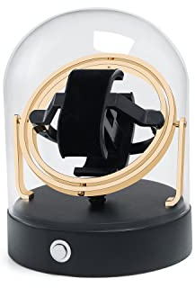 SELVA Uhrenbeweger 360 Grad, mit Echtglasdom und Metallsockel, Farbe:Gold