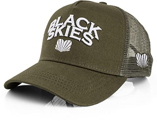 Blackskies® Team Baseball Cap | Herren Damen Schirm Premium Snapback Trucker Mütze Kappe Basecap Kappe Olive
