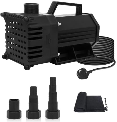 BARST Pond Pumps Submersible Outdoor High Lift, 20000L/H, 440W | with 7.6M Power Cord, 3 Nozzles & Barrier Bag, Ultra Quiet for Pool Waterfall Fountain Aquarium Hydroponic