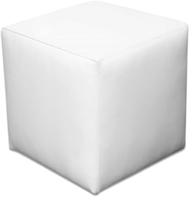 Best for Home - Taburete con Forma de Cubo | cojín de Suelo- Asiento de Piel sintética | reposapiés para salón - reposapiés Acolchado| Taburete de Madera Cubo de Asiento | Puff reposapies 40x40x40 cm