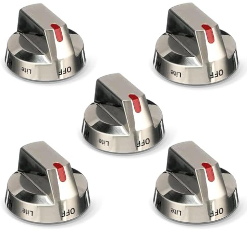 DG64-00473A Stove Knobs Oven Knobs Gas Burner Control Dial Compatible with Samsung Stove Knob Replacement NX58H5600SS NX58H5650WS NX58M6850SS NX58F5700WS NX58J7750SS 5 Pack