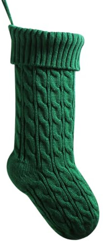 meioro 46cm Calze di Natale, Calze Natalizie a Maglia a Cavo di Grandi Dimensioni per Bambini, Calza Befana da Appendere al Caminetto per Le Decorazioni delle Feste di Famiglia