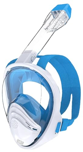 POPOYU Snorkel Mask Full Face Kids,Diving Mask with Detachable Camera Mount,180° Wide View Diving Mask Anti Fog with Adjustable Head Straps,New Breathing System Snorkel Set for Kids Snorkeling Scuba