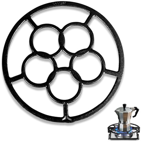 Work Ring for Gas Stove, Cast Iron Gas Burner Ring Reducer for Coffee Pot, Work Ring Stand for Gas Hob, Goespecil Non Slip Trivets for Kitchen Worktops Hot Pots 7.16inch