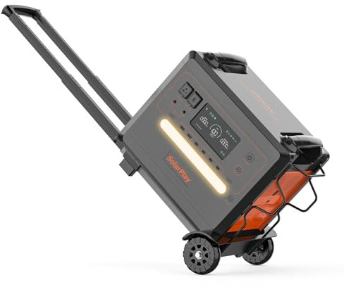 SolarPlay Centrale Elettrica Portatile 2304 Wh LiFePO4,2500 W Uscita Continua,12 Porte, per Campeggio,Camper, RV, Viaggi, Emergenza Mancanza (2500W+Pendant)