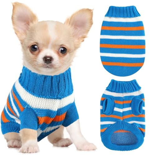 XXS Dog Sweater,Extra Small Knitted Chihuahua Sweater Yorkie Teacup Dachshund,Dog Sweaters for Small Dogs Girl Male Fall Winter Puppy Cat Sweaters（XX-Small）