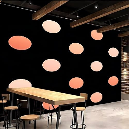 Generico carta da parati camera da letto 250x420cm Geometria Del Punto Arancione carta da parati tessuto non tessuto Decorazione 3D su tela pittorica,per la parete principale della casa EB24-865