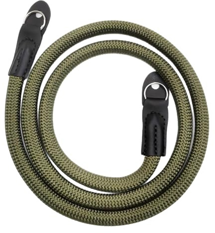 Cyberwork Tracolla per Fotocamera in Nylon Verde Militare – Cinghia da Collo e Spalla 105 cm Stile Corda Universale per DSLR e Videocamere Nikon, Sony, Canon, Fujifilm, Leica – Accessori Fotografia