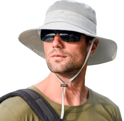 Rosoz Chapeau de pêcheur, UPF 50+, pour homme, randonnée, safari, tropical, pour le camping, la pêche, les voyages, la plage