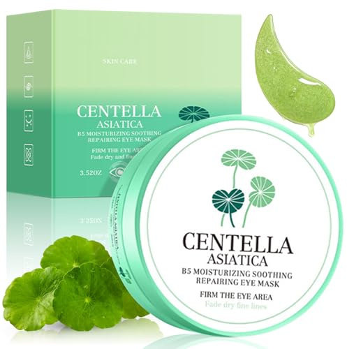 80 Piezas Parches Ojos de Centella Asiática B5, Mascarilla Para Ojos Bolsas Y Ojeras, Parches de Gel para Ojos Hidratantes, Antiarrugas Antiojeras Hidratante Eye Mask para Hombres y Mujeres