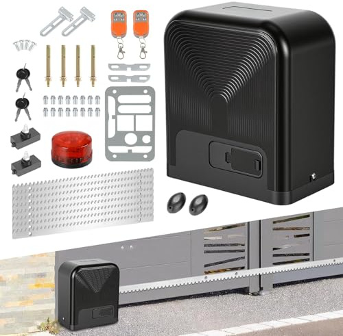 Monucep Accionamiento de puerta corredera de 750 W, 1600 kg, accionamiento para puerta de garaje, juego de accionamiento de puerta corredera, con mandos a distancia y Smart WiFi, accionamiento
