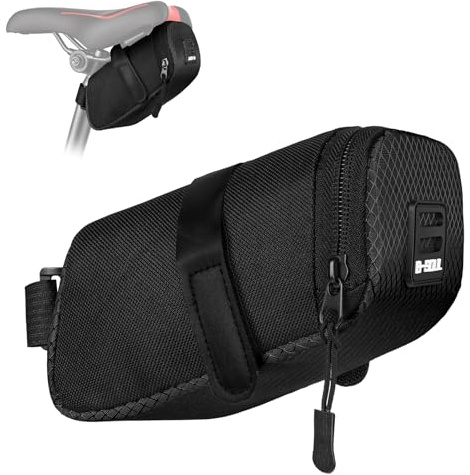 DiULi Bicycle Saddle Bag,Waterproof Bike Seatpost Bag,Cycling Accessories for Outdoor Cycling,Under Back Seat for MTB Road and Folding Bike,Black