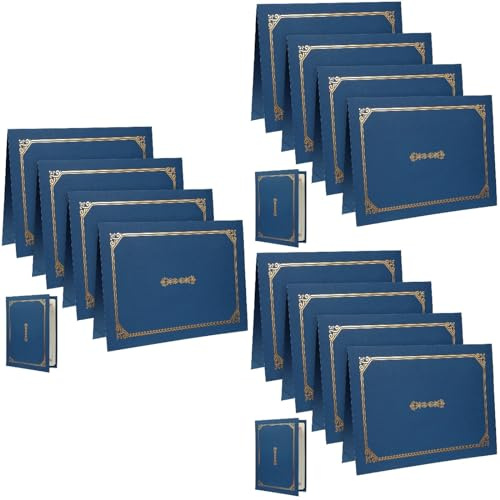 Operitacx 12 supporti per certificati A4, cartelle per diploma con guarnizioni in alluminio, cornice per documenti in carta premio per scatole di certificati abbronzanti
