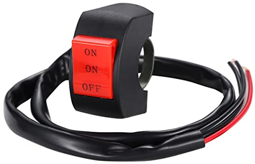 Greluma 22 mm (7/8 ) Motorradlenker, Schalter für Scheinwerfer, universeller Nebelscheinwerfer-EIN/EIN/AUS-Schalter, 3-Draht-Lenkerhalterung Schalter