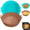 2 Pcs Air Fryer Silicone Liners Inserts for 3 to 5 QT,Air Fryer Silicone Basket Bowl Pot,Replacement of Flammable Parchment Paper,Reusable Baking Tray Oven Accessories,Blue+Brn,(Top 8in,Bottom 6.75in)