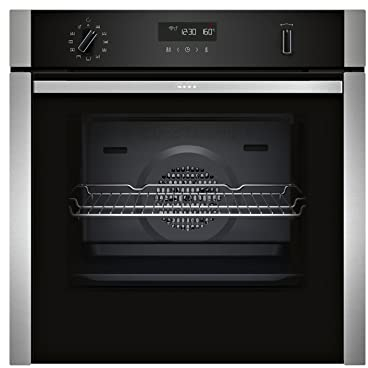 NEFF N50 B6ACH7HH0B Single Oven with Pyrolytic Self Cleaning, Slide and Hide (fixed handle), Circotherm, Wifi Connected via Home Connect, Integrated, Stainless Steel