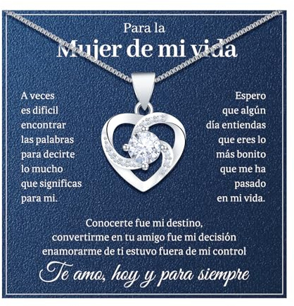 Regalos para tu Novia Originales Collar de Pareja Plateado Regalo Aniversario Pareja Regalo de San Valentín Para Ella Colgante Plata Esposa, Romántico, Navidad, Cumpleaños, Bodas, Enamorados Pulseras