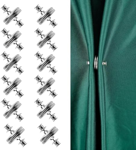 Yuqilin 12 par gardin magnetknapp, roomtag magnetisk gardin vikter duschdraperi magnet tillbehör, för sovrum vardagsrum matsal badrum kontor (silver)