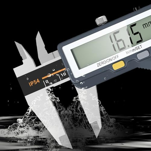 PJDDP Pied à Coulisse Digital 150mm avec Bluetooth, Pied à Coulisse Numérique Etanche en Acier Inoxydable, Digital Outil Micromètre Vernier pour Mesures Externes, Profondeur et Pas,Internes