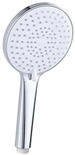 YEAUPE PRO Pommeau de douche haute pression – Douchette à main avec 3 modes de jet, pommeau de douche rond (Φ120 mm), pommeau de douche haute pression, pommeau de douche à économie d'eau, chromé