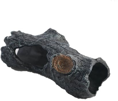 PERSENTU Aquarium Small Betta Log Resin Hollow Tree Trunk Decoration Artificial Wood Fish House Cave Bark Ornament Log Aquarium Decorations Ornament for Fish Tank Small Fish Hiding Landscaping Crafts