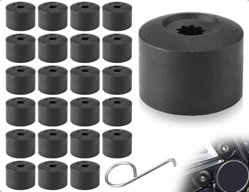 Emezddo 23 Pezzi di copriviti per Ruote, copriviti, copridadi per Pneumatici, copriruota antifurto con Strumenti distanziatori, Compatibile con VW Auto(Nero)