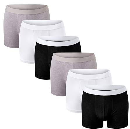 Bonjour Men's Fitted Hipsters Boxers (6 pk) Mens Boxer Shorts for Men Multipack with Elastic Waistband | Cotton Rich, Comfortable Mens Underwear
