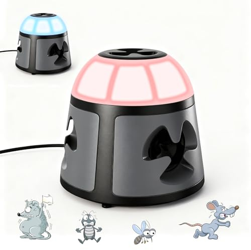 outsweat Ultrason Souris et Rats 360°, 4 Modes Répulsif Souris avec Lumière Clignotante, 200 M² Répulsifs Anti-Taupes Anti Souris Plug in, Extérieur Intérieur pour Rongeurs, Araignées, Cafards, Mites