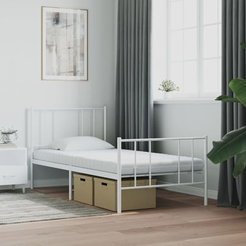 Gecheer 3-Layer 24D PU Foam Mattress, 7-Zone Support, 20 ILD, 90x190x10cm, White Mattress Model356351