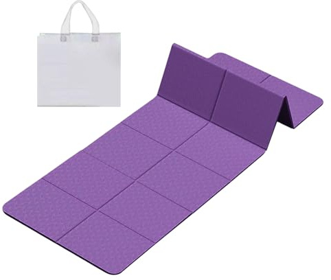 Tktouci Alfombra de Yoga Plegable para Viaje - Tapete Antideslizante para Fitness de 6 mm | Colchoneta Ligera de Yoga Plegable con Bolsa de Almacenamiento para Viajes Casa Exteriores Estudio