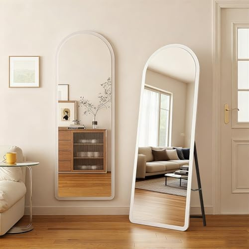 devesanter Bogen Full-Length Mirror 49×159 cm White Pedestal Standing Mirror Hanging or Leaning Against the Wall Large Floor Mirror for Bedroom Living Room or Dressing Room (White)