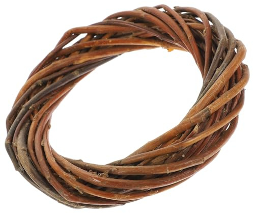 DOITOOL Couronne en Osier Ronde 12 CM Naturelle pour Décoration Intérieure et Bricolage DIY Anneau en Osier Tressé pour Couronne de Noël à Fabriquer Soi-Même