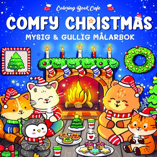 Comfy Christmas : Mysig och gullig Cozy Coloring målarbok från Coloring Book Cafe