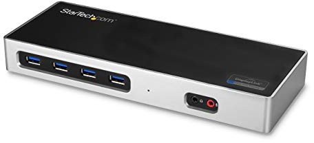 StarTech.com Dual 4K Docking Station - USB C and A (3.0) - Dual Monitor DisplayPort + HDMI Dock for Mac & Windows Laptops (DK30A2DH) , Black, Silver