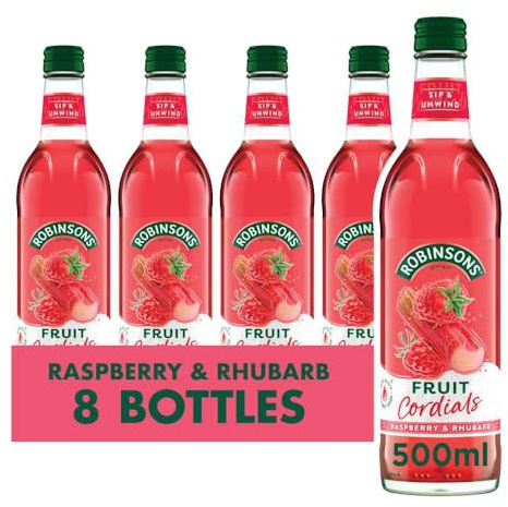 Robinsons Fruit Cordials Raspberry, Rhubarb and Orange Blossom, 500 ml (Pack of 8)